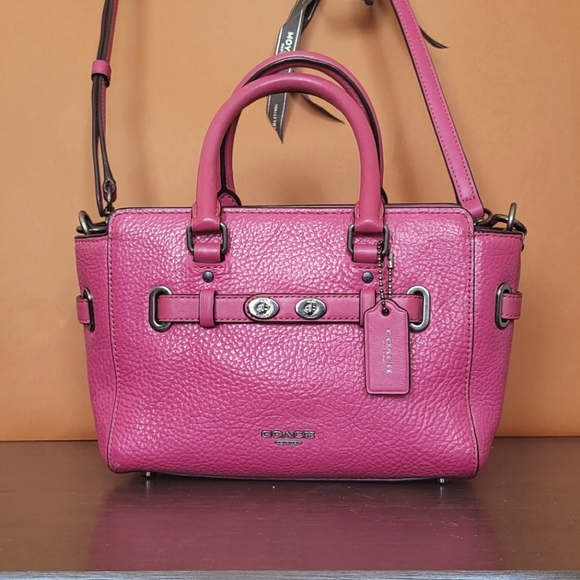 COACH pink mini blake Swagger Bag Crossbody  Top Handle Leather - Picture 1 of 15